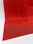 Red Silk Fabric, Moire Silk Fabric, Silk By The Yard. Watermark Pattern.