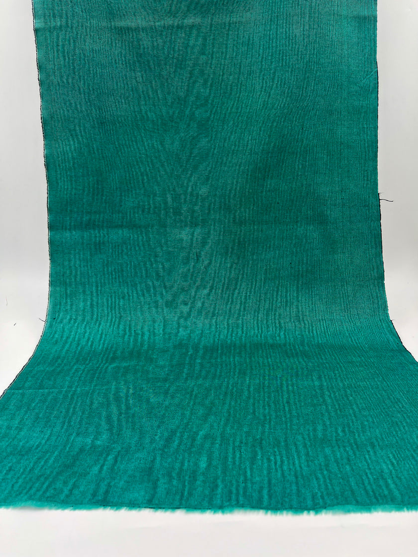 Green Moire Silk Home Textile Interior Fabrics, Watermark Pattern.