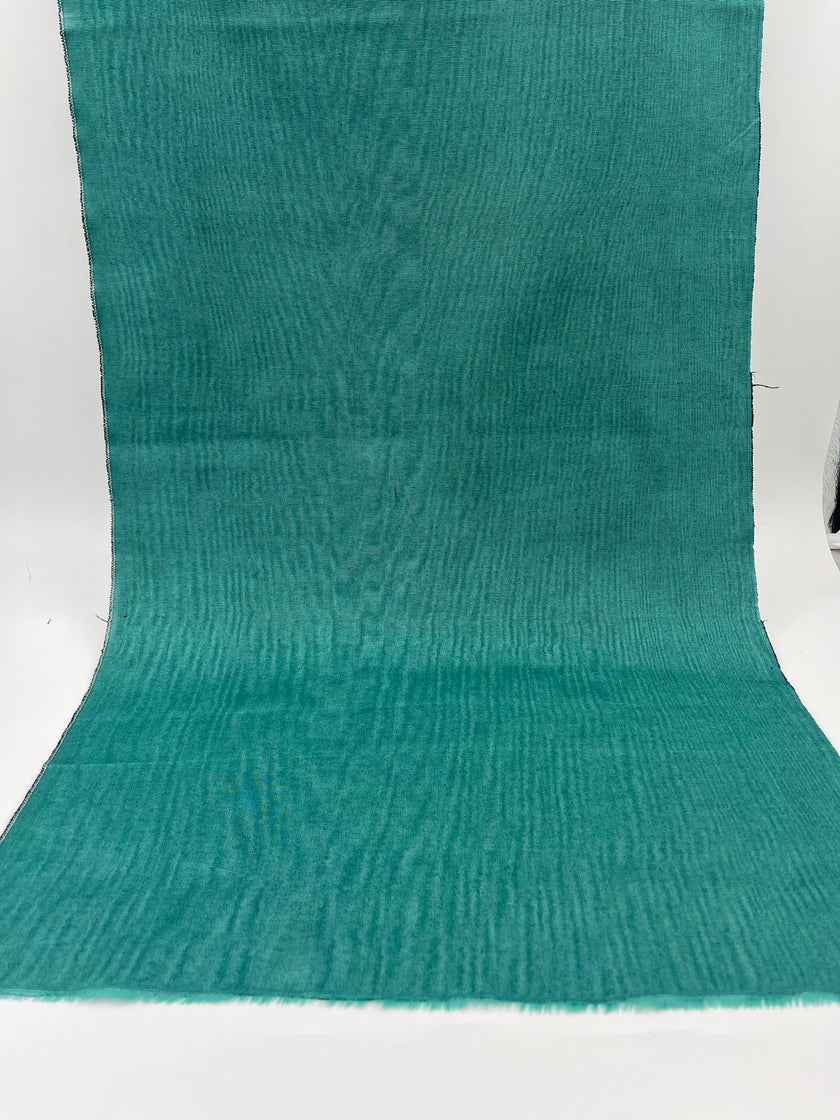 Green Moire Silk Home Textile Interior Fabrics, Watermark Pattern.