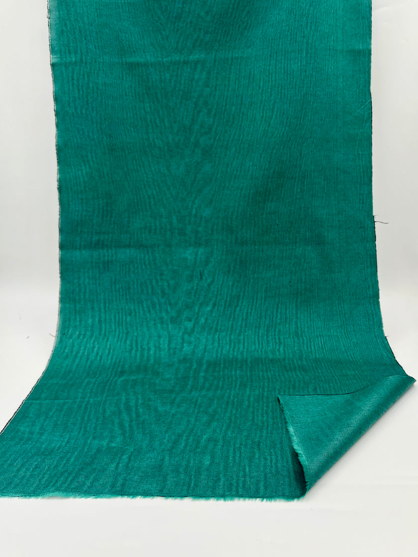 Green Moire Silk Home Textile Interior Fabrics, Watermark Pattern.