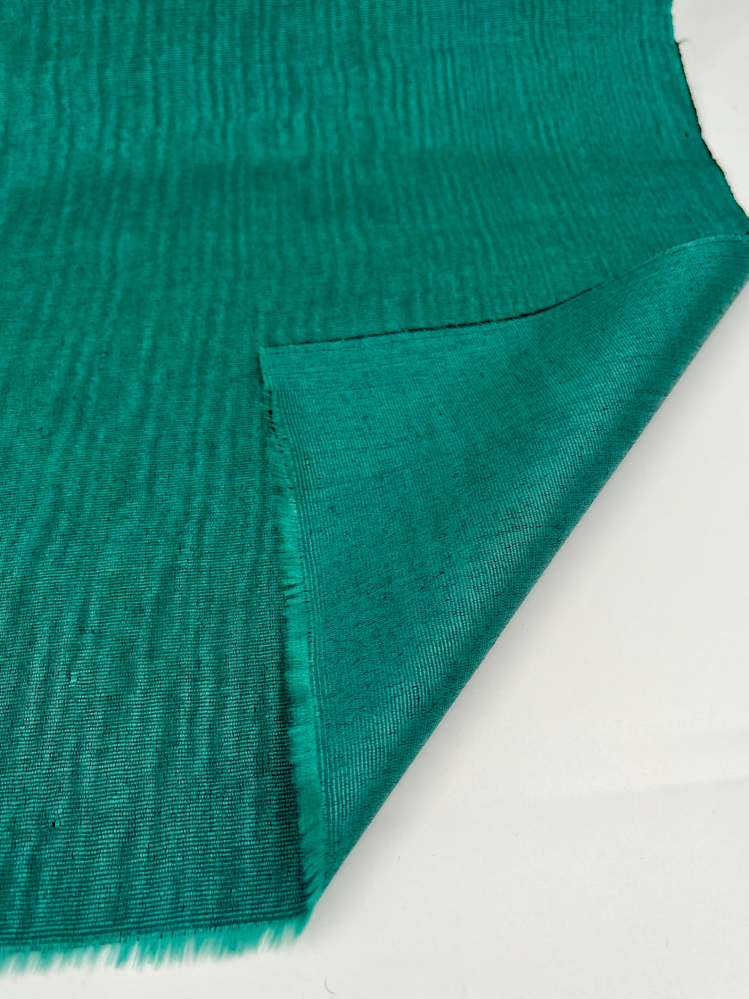 Green Moire Silk Home Textile Interior Fabrics, Watermark Pattern.