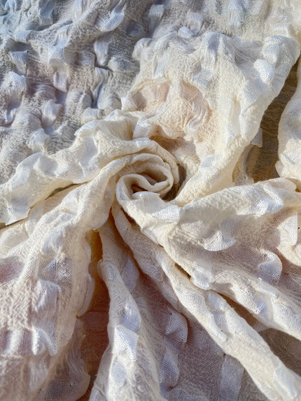Seersucker Scrim Gauze Cotton Silk Blend Crinkle Fabric