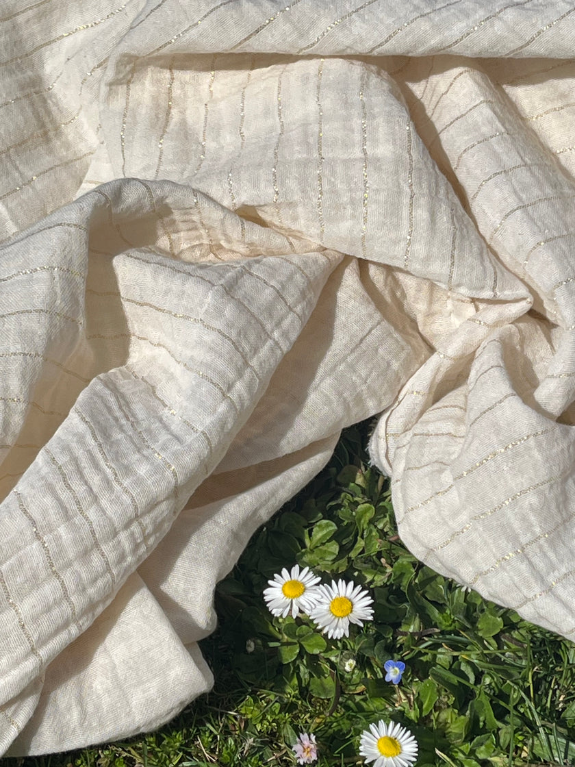Tissu mousseline par cour - Tissu mousseline biologique - Mousseline de coton pour bébé - Tissu gaze 2 couches par mètre, 150 CM DE LARGEUR. Couverture pour nouveau-né, options multicolores disponibles.