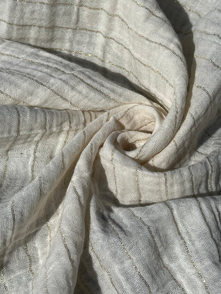 Muslin Fabric With Glitter Stripes By The Yard.