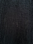 Organic Cotton Stretchy Fabric, Textured Handloom Semi-Sheer Natural Fabrics/ Black .