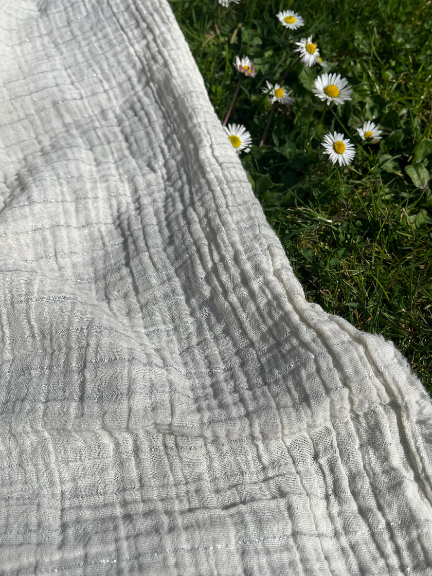 Tissu mousseline par cour - Tissu mousseline biologique - Mousseline de coton pour bébé - Tissu gaze 2 couches par mètre, 150 CM DE LARGEUR. Couverture pour nouveau-né, options multicolores disponibles.