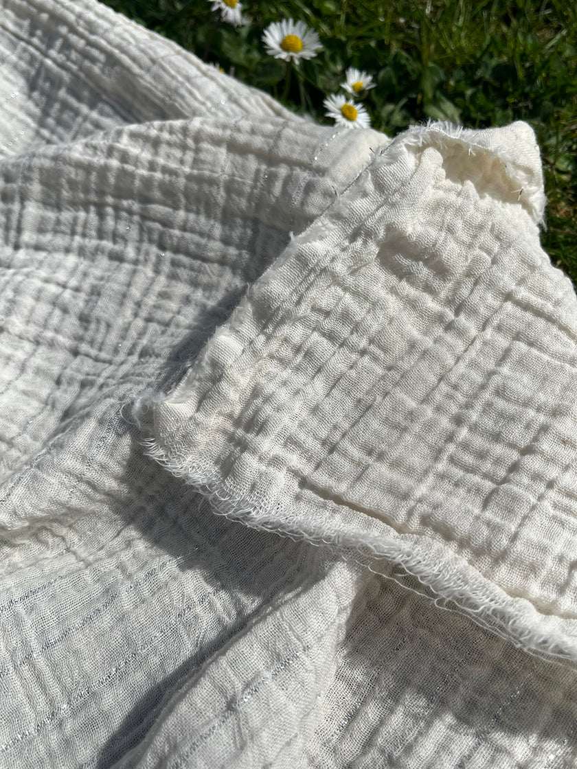 Tissu mousseline par cour - Tissu mousseline biologique - Mousseline de coton pour bébé - Tissu gaze 2 couches par mètre, 150 CM DE LARGEUR. Couverture pour nouveau-né, options multicolores disponibles.