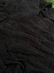 Stretchy Crinkle Cotton Fabric, Textured Surface, Black & Natural White & Butter Yellow