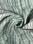 Muslin Fabric Green-Pink Shades Pin Stripes With Glitter.