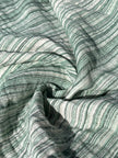 Muslin Fabric Green-Pink Shades Pin Stripes With Glitter.