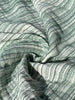 Muslin Fabric Green-Pink Shades Pin Stripes With Glitter.