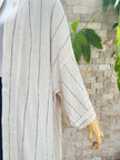 Neutral Stretchy Crinkle Cotton Fabric, Textured Surface,Off White Ivory Colour.