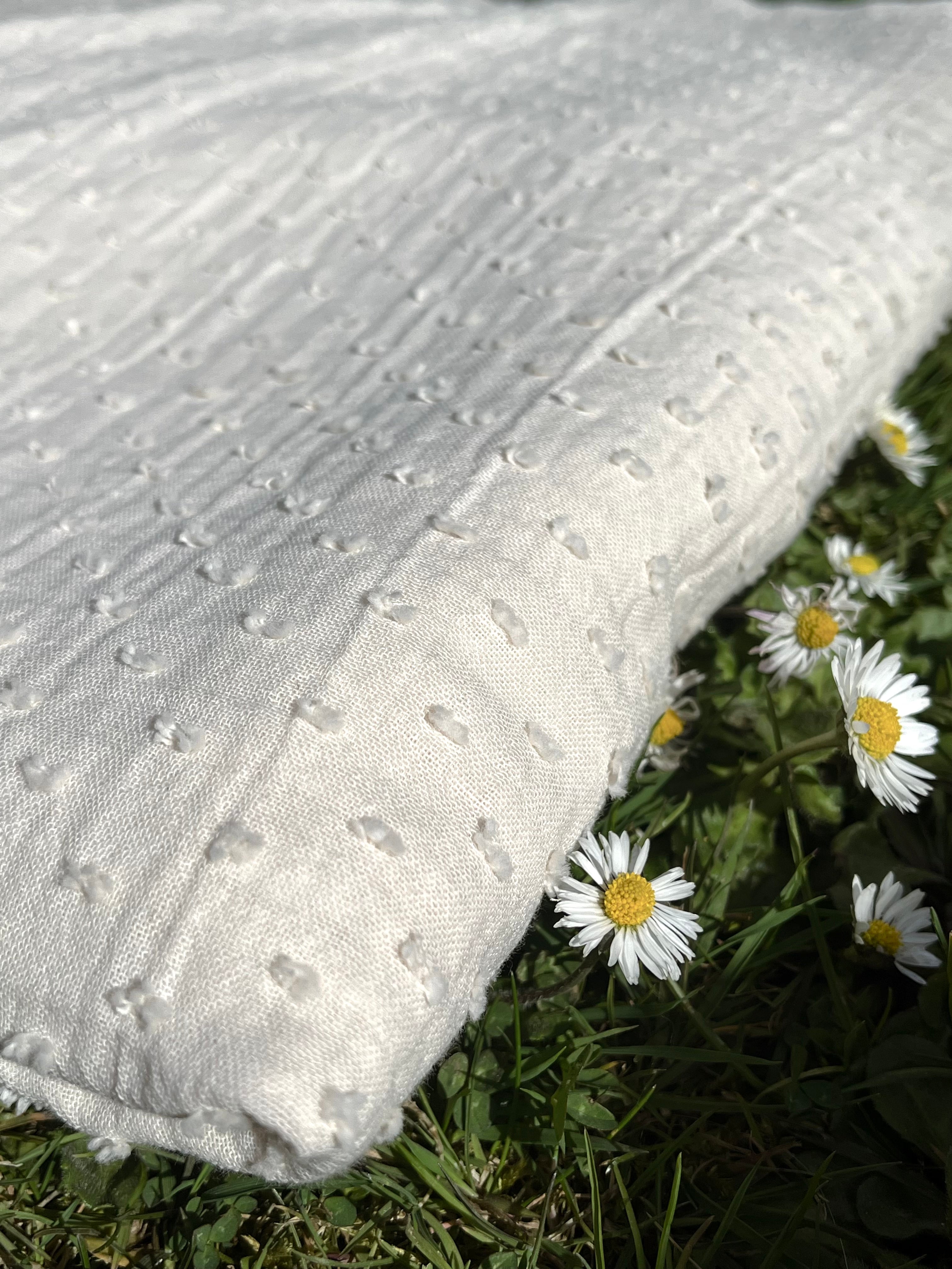 Muslin Fabric By The Yard - Polka Dot Pattern- New Born Blanket Fabric