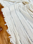 Neutral Stretchy Crinkle Cotton Fabric, Textured Surface,Off White Ivory Colour.