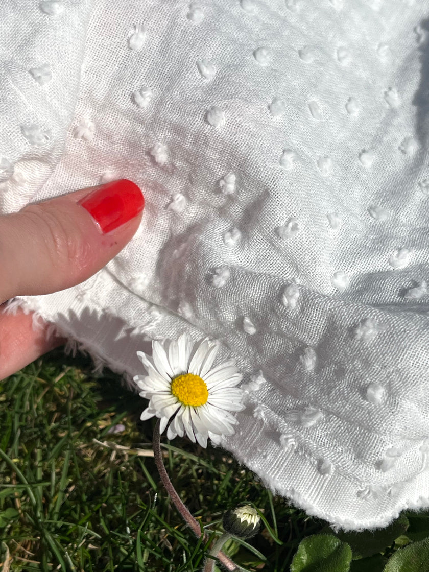 Muslin Fabric By The Yard - Polka Dot Pattern- New Born Blanket Fabric