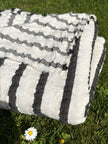 Neutral Organic Sile Cloth Cotton Fabric By The Meter With Herringbone Stripes.