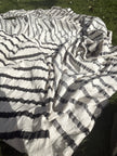 Neutral Organic Sile Cloth Cotton Fabric By The Meter With Herringbone Stripes.