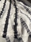 Neutral Organic Sile Cloth Cotton Fabric By The Meter With Herringbone Stripes.