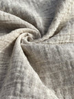 Tissu en coton biologique neutre rayé gris au mètre, tissu froissé à rayures, large largeur.