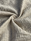 Tissu en coton biologique neutre rayé gris au mètre, tissu froissé à rayures, large largeur.
