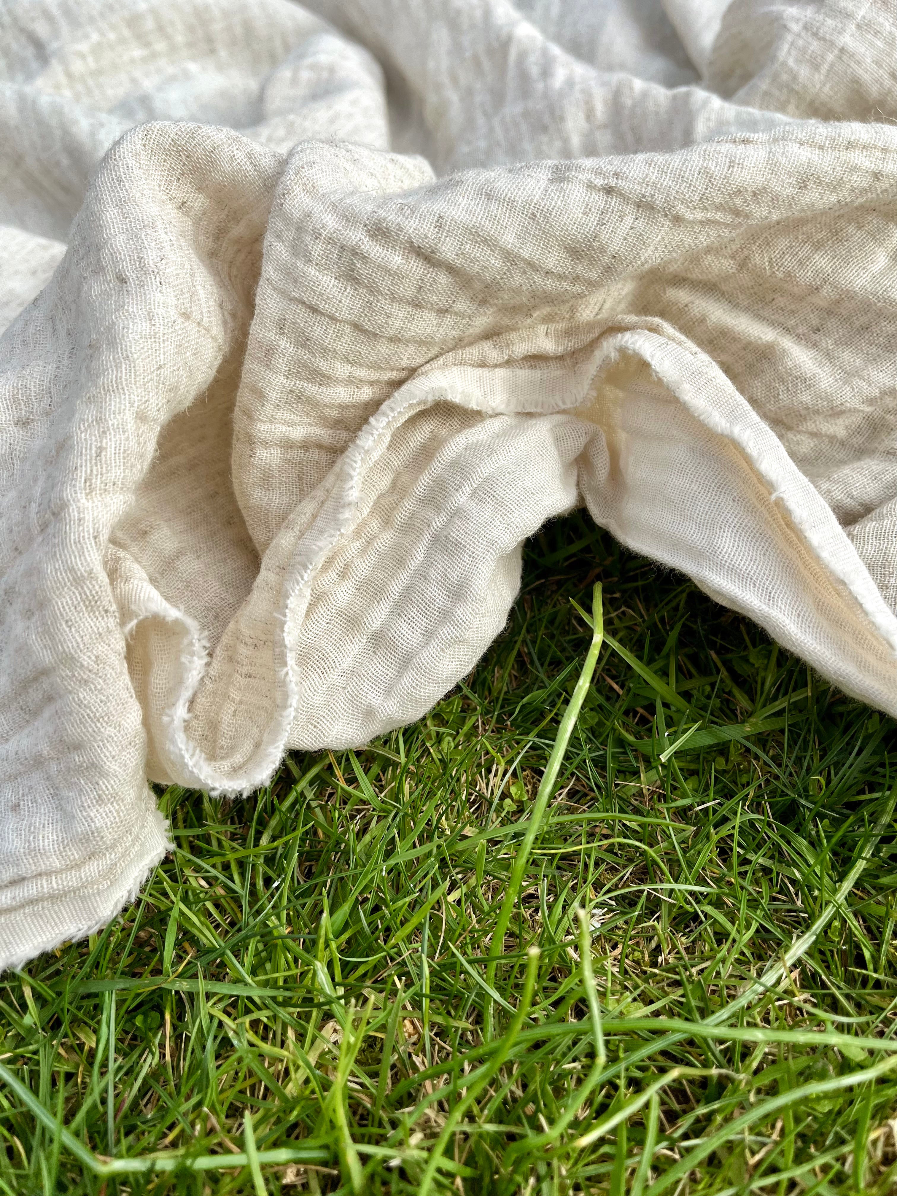 Neutral Hemp Organic Cotton Muslin Fabric.