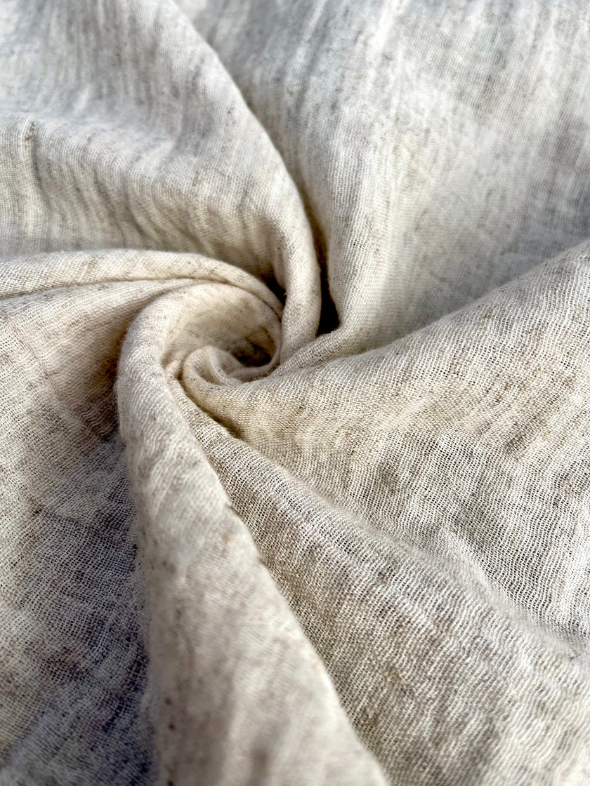 Neutral Hemp Organic Cotton Muslin Fabric.