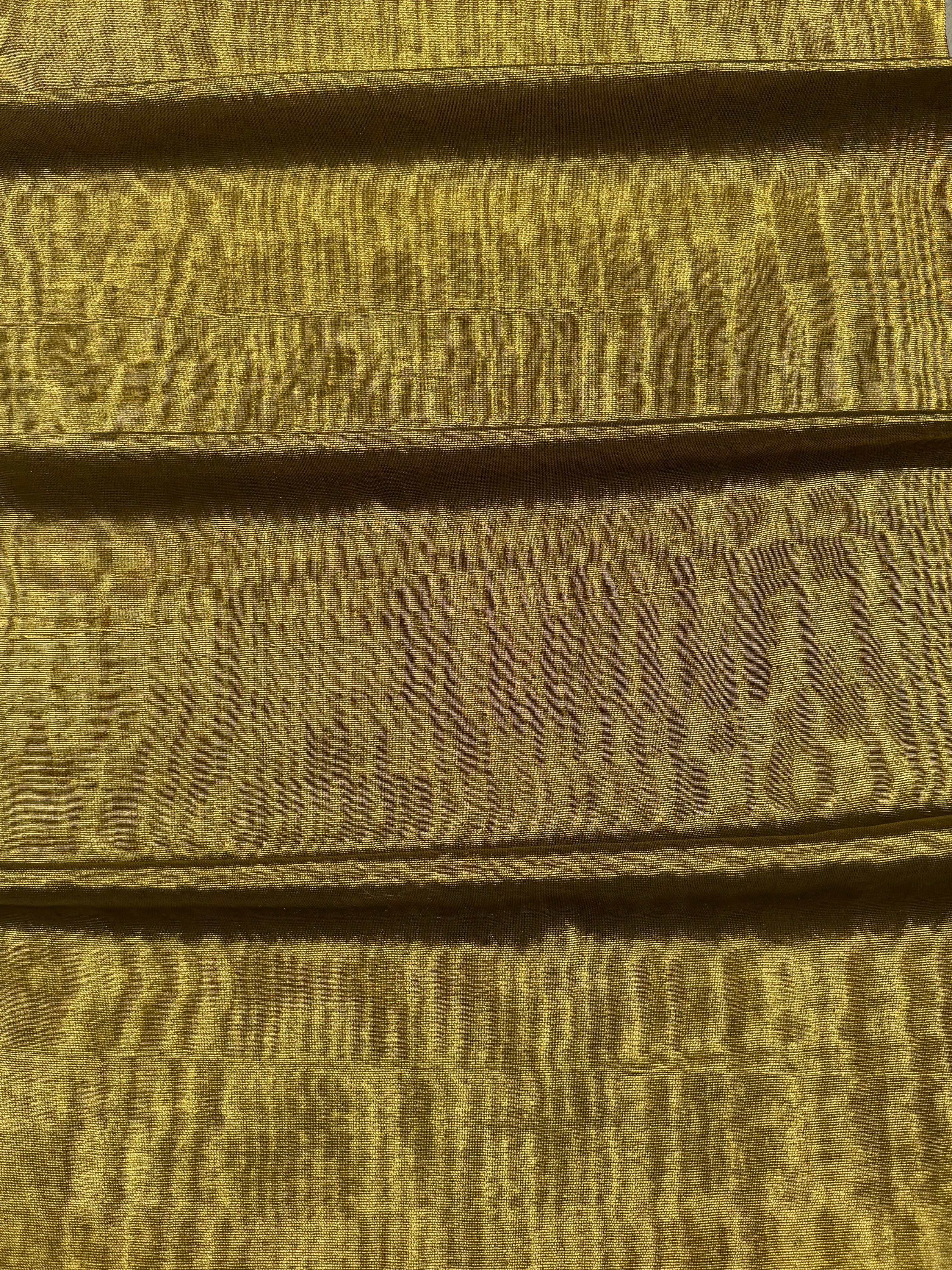 Light Gold Silk Moiré Fabric 50/50 Silk Cotton Ottoman Luxury Textile for Apparel, Accessories & Interior