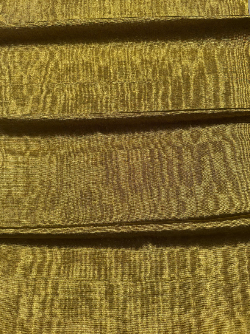 Light Gold Silk Moiré Fabric 50/50 Silk Cotton Ottoman Luxury Textile for Apparel, Accessories & Interior
