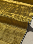 Light Gold Silk Moiré Fabric 50/50 Silk Cotton Ottoman Luxury Textile for Apparel, Accessories & Interior