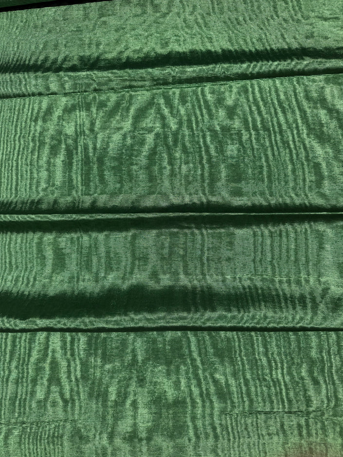 Forest Green Silk Moiré Fabric – 50/50 Silk Cotton Blend | Ottoman-Inspired Textile