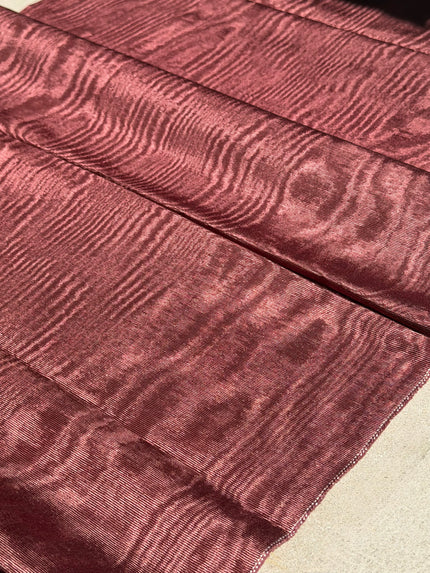 Terracotta Red Silk Moiré Fabric – 50/50 Silk Cotton Blend | Ottoman-Inspired Textile