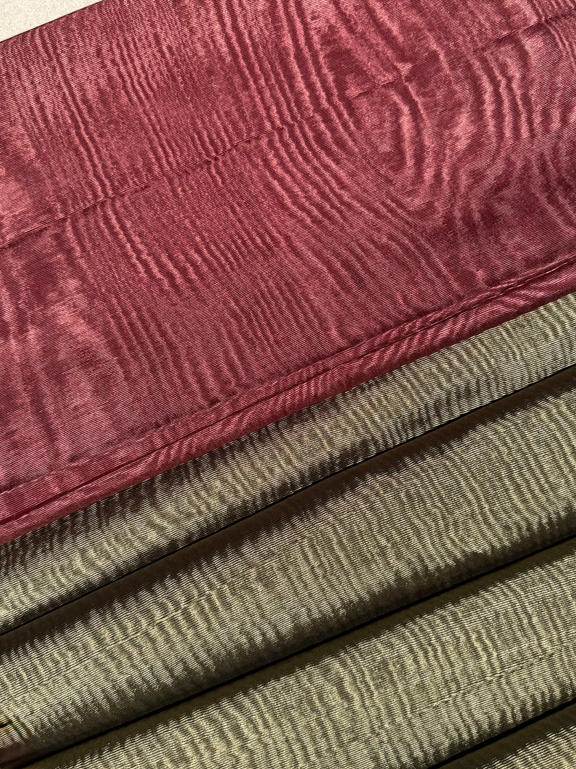 Tissu moiré de soie unique au mètre, revêtement en soie pour tête de lit ottomane, tissus d'intérieur pour textiles de maison : housses d'oreiller, motifs inspirés du kimono, motifs en filigrane