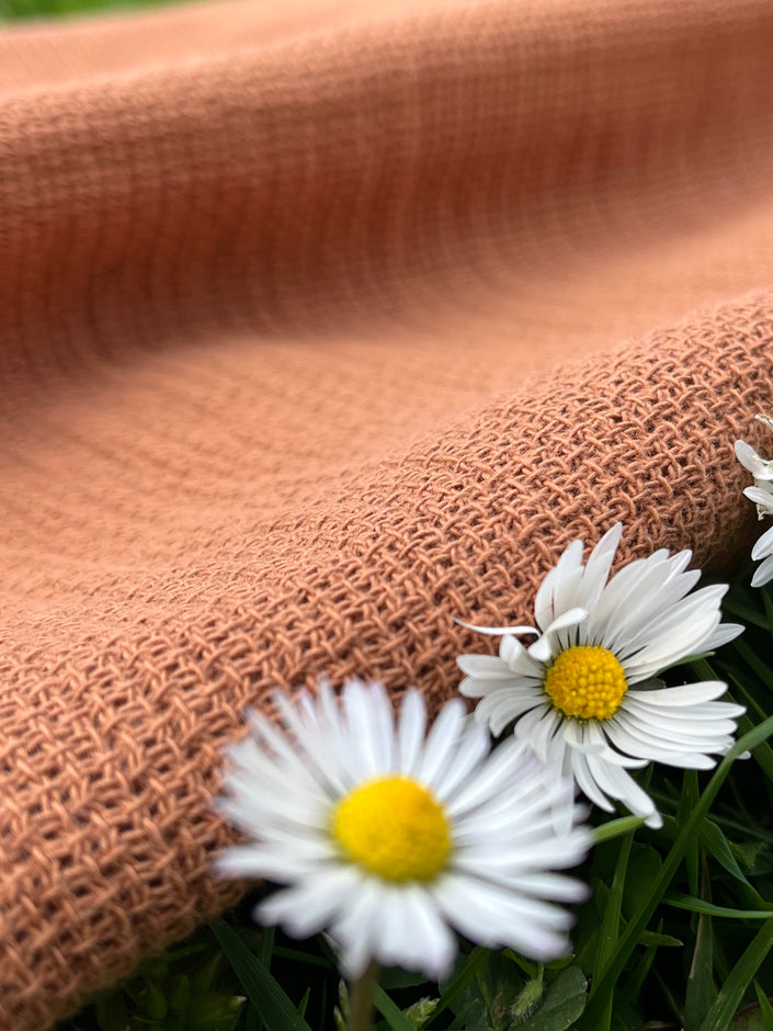 Organic Cotton Washed Softened Etamine Fabric.