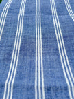 Muslin Fabric By The Yard - Blue White Stripes - Undyed Natural Option