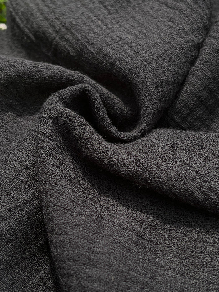 Gauze Organic Cotton, Cheesecloth Fabric By The Yard. Black - Undyed.