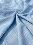 Cotton Light Weight Blue Yarn Dyed Fabric With Pin Stripes.