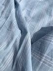Cotton Light Weight Blue Yarn Dyed Fabric With Pin Stripes.