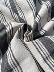 Sile Cloth Cotton Natural Fabric With Black Stripes.