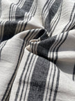 Sile Cloth Cotton Natural Fabric With Black Stripes.