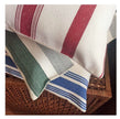 Red Striped Heavy Weight Softened Linen Cotton Fabric By The Yard.