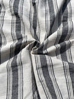 Sile Cloth Cotton Natural Fabric With Black Stripes.