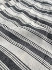 Sile Cloth Cotton Natural Fabric With Black Stripes.