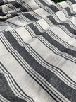 Sile Cloth Cotton Natural Fabric With Black Stripes.