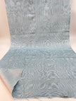 Ice Blue Silk Fabric, Moire Silk Fabric, Silk By The Yard. Watermark Pattern.