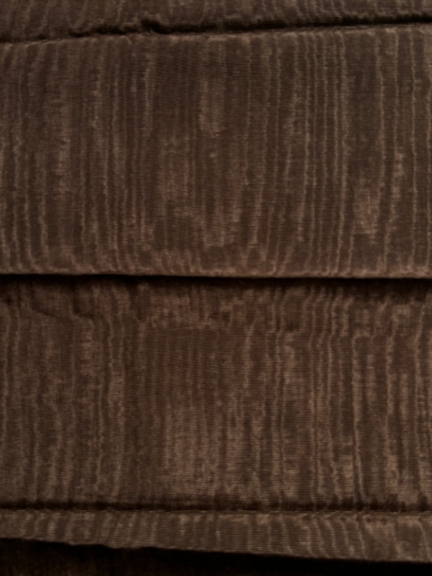 Light Brown Moire Kutnu Silk Fabric – Handwoven Ottoman Watermark Textile | Luxury Upholstery & Interior Design Fabric
