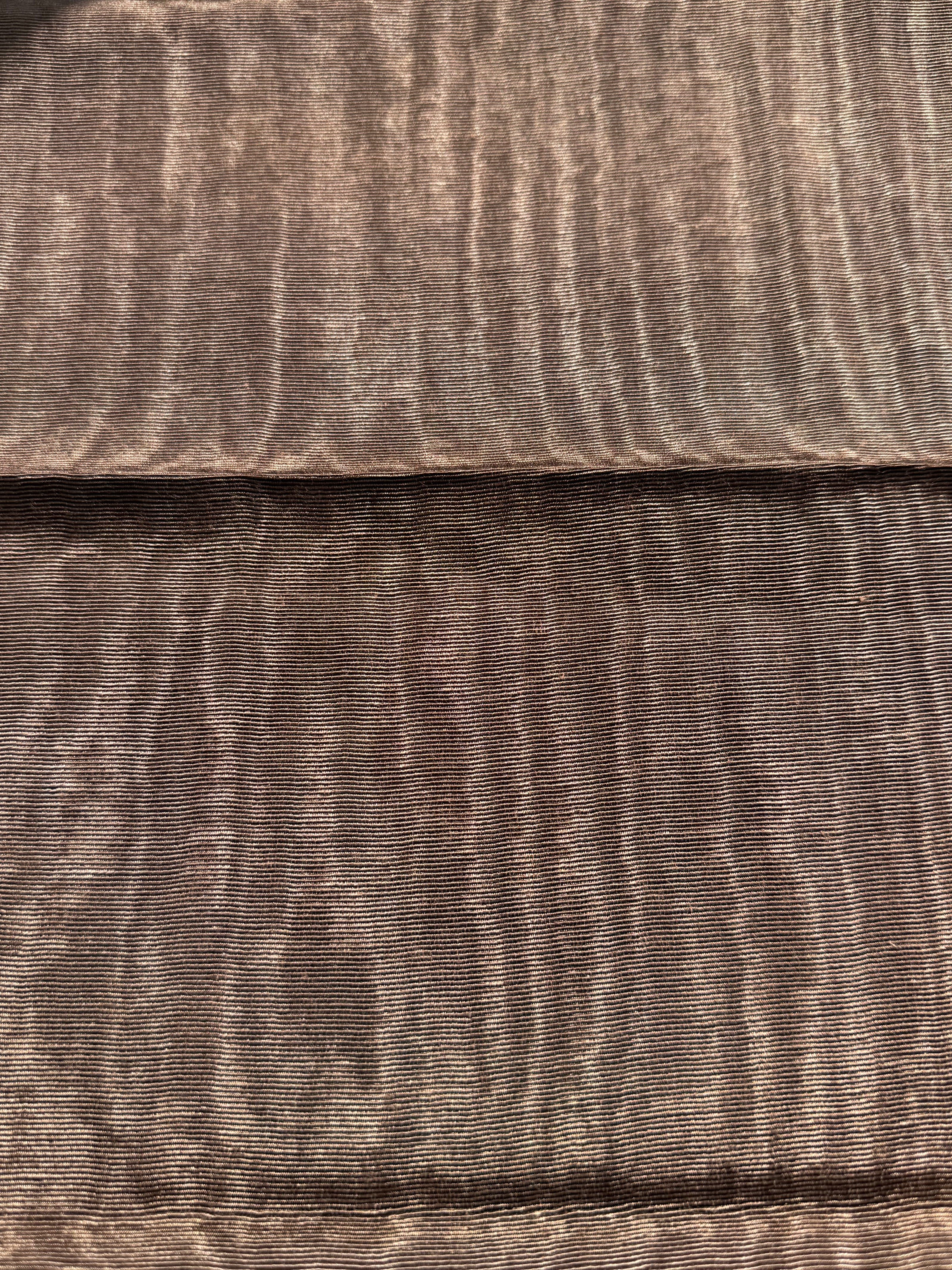 Light Brown Moire Kutnu Silk Fabric – Handwoven Ottoman Watermark Textile | Luxury Upholstery & Interior Design Fabric