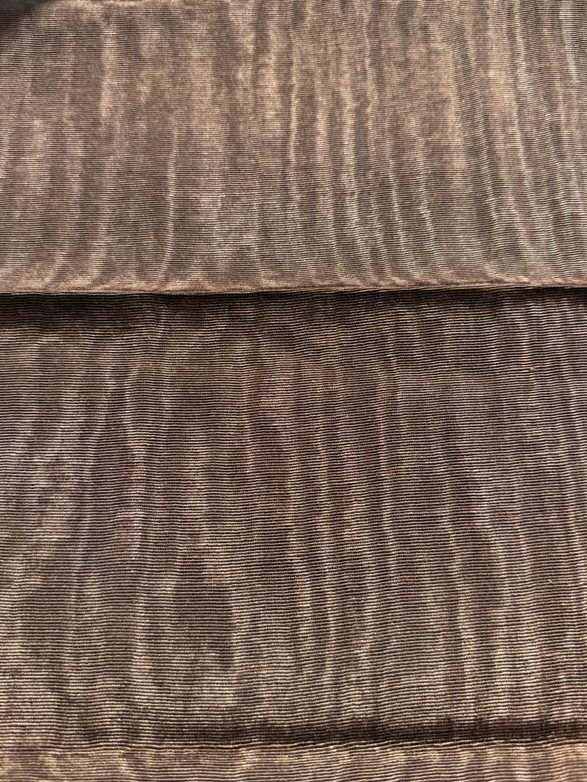 Light Brown Moire Kutnu Silk Fabric – Handwoven Ottoman Watermark Textile | Luxury Upholstery & Interior Design Fabric