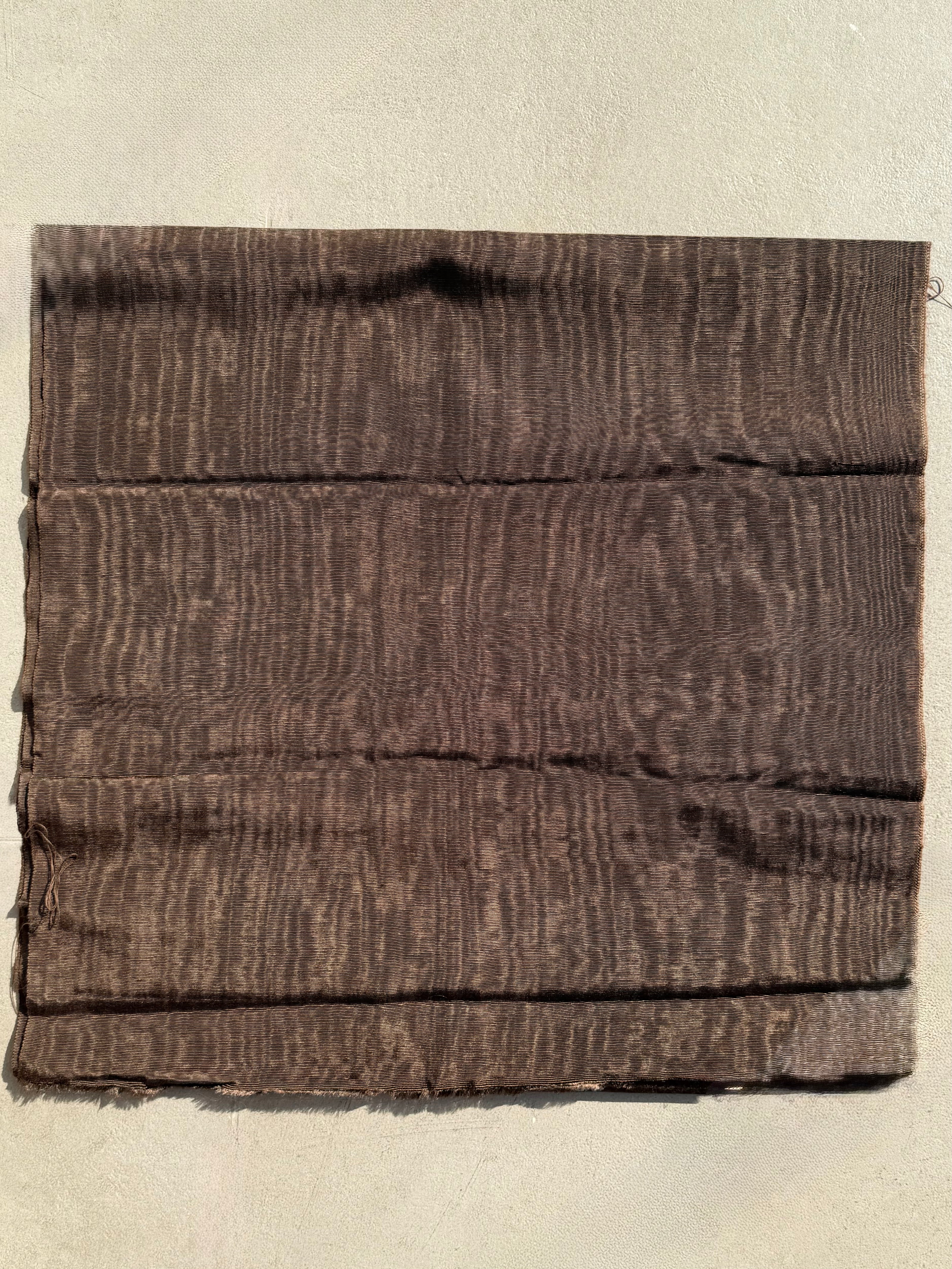 Light Brown Moire Kutnu Silk Fabric – Handwoven Ottoman Watermark Textile | Luxury Upholstery & Interior Design Fabric