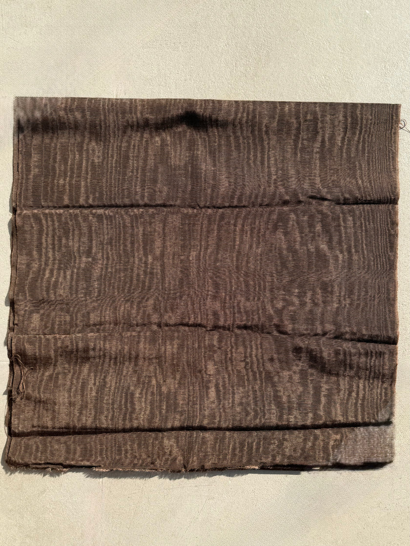 Light Brown Moire Kutnu Silk Fabric – Handwoven Ottoman Watermark Textile | Luxury Upholstery & Interior Design Fabric