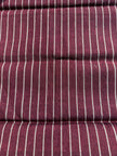 Handwoven Ottoman Kutnu Silk Fabric – Red & Silver Striped Luxury Upholstery Textile | Silk Cotton Heritage Weave